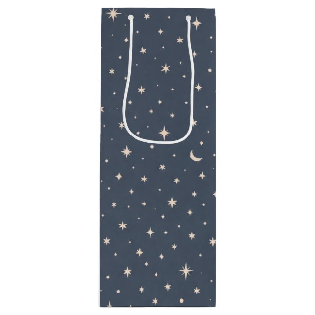 Soft Star Pattern Aesthetic Wine Gift Bag (Front)