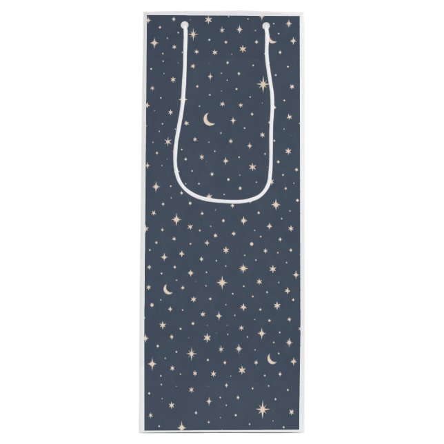 Soft Star Pattern Aesthetic Wine Gift Bag (Front)