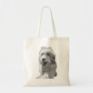 Soft Strength – Monochrome Dog Portrait Tote Bag