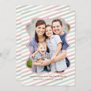 Soft Stripes Holiday Photo Card