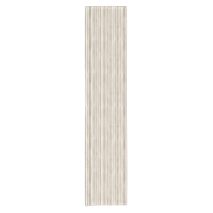 Soft Stylish Taupe Stripe Cottage Short Table Runner