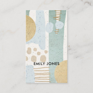 SOFT SUBTLE AQUA MODERN ABSTRACT GEOMETRIC ART BUSINESS CARD