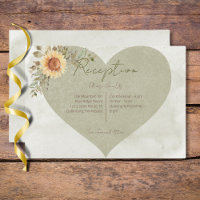 Soft Sunflowers Boho Heart Wedding Reception 