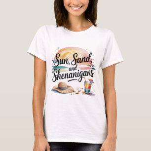Soft Sunset Boho Beach Quote Watercolor Ocean T-Shirt