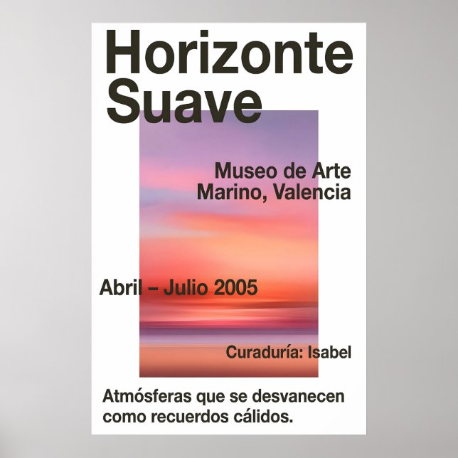 Soft Sunset Horizon Poster Spanish Exhibition Wall (Front)