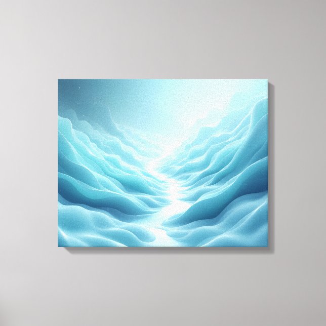 Soft Surreal Aqua Dreamscape Abstract Calming Canvas Print (Front)