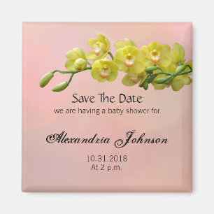 Soft Sweet Pink Pastel Save The Date Baby Shower Magnet