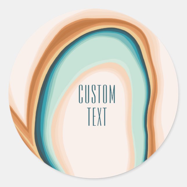 Soft Swirl Art custom design Classic Round Sticker (Front)