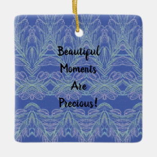 Soft Swirls Blue Beautiful Moments Ceramic Ornament