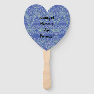 Soft Swirls Blue Beautiful Moments   Hand Fan
