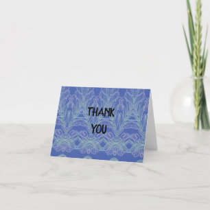 Soft Swirls Blue   Thank You Card