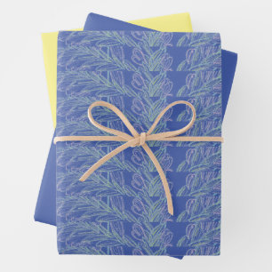 Soft Swirls Blue Wrapping Paper Sheet