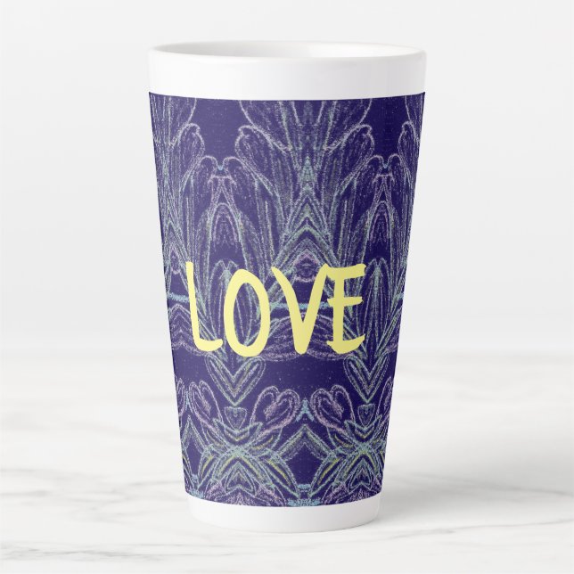 Soft Swirls Love (Purple) Latte Mug (Front)