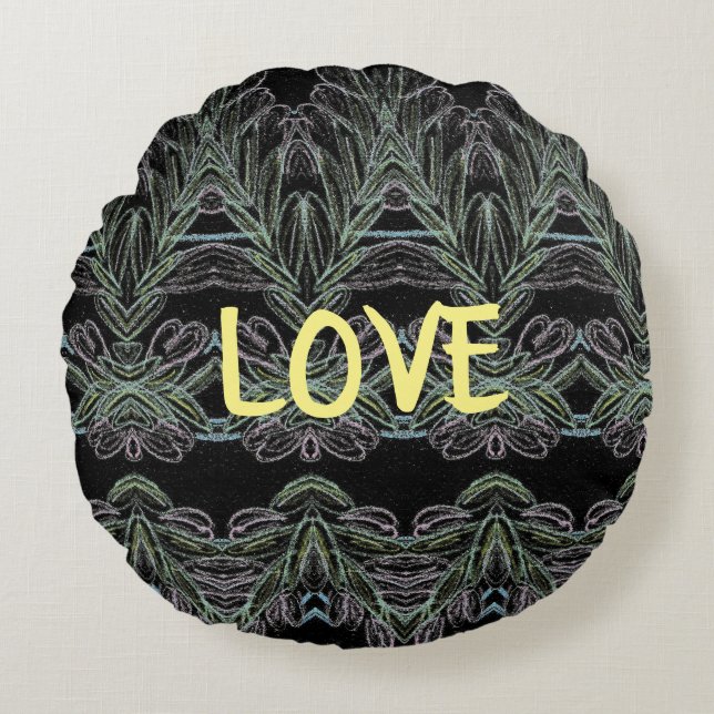 Soft Swirls Love   Round Cushion (Front)