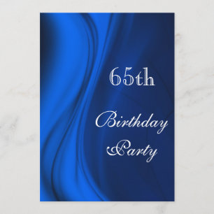 Soft Swirls Of Blue 65th Birthday Invitation