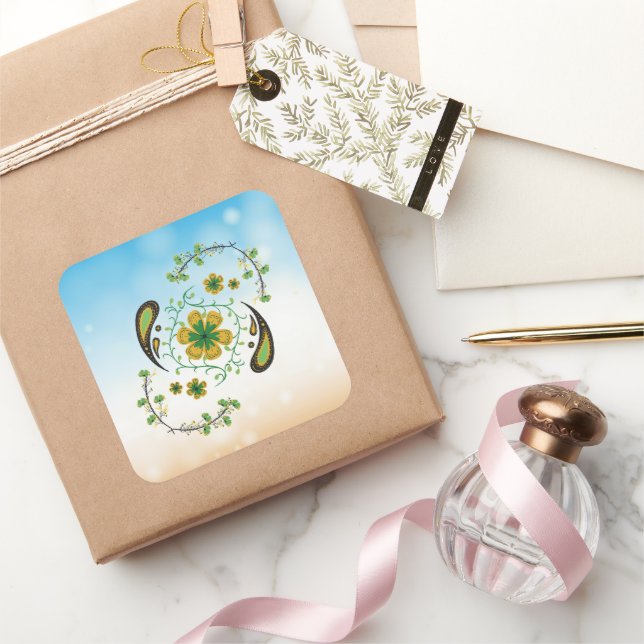 Soft Taiji Floral Harmony Square Sticker (Gifting)