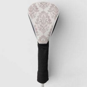 Soft Taupe Damask Watercolor Classic Floral Golf Head Cover