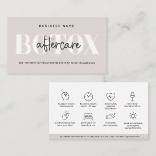 Soft Taupe Modern Botox Aftercare Guide Business Card