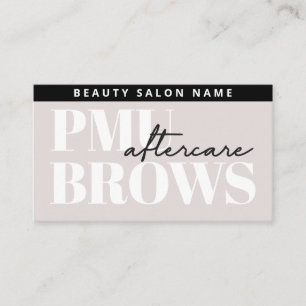 Soft Taupe Modern PMU Brows Aftercare Business Card