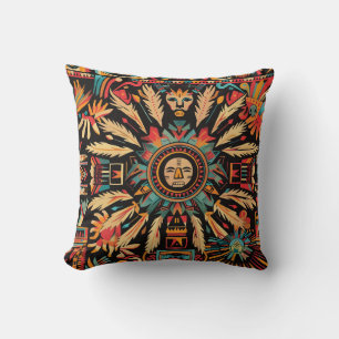 Soft Teal "Aztec Dream" Cosy Throw Cushion
