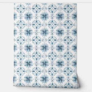 Soft Teal Blossom Medley Petite - Teal, White  Wallpaper