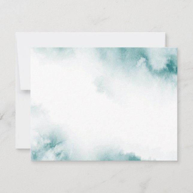 Soft Teal Watercolor Abstract Frame Card (Front)