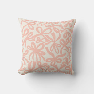 Soft Terracotta Coquette ribbons and bows  Cushion