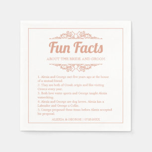 Soft terracotta typography Fun Facts wedding    Napkin