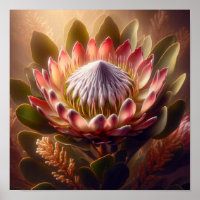 Soft Toned King Protea Bloom in Artistic Natural