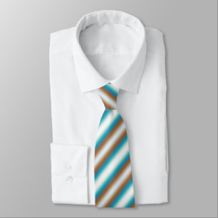 Soft Toned Orange Blue Beige White Pattern Tie