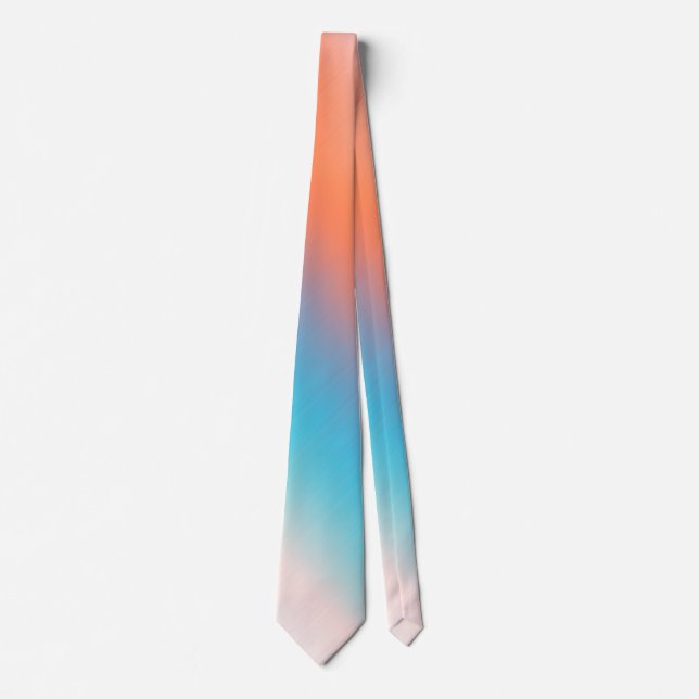 Soft Toned Orange Blue Tie (Front)
