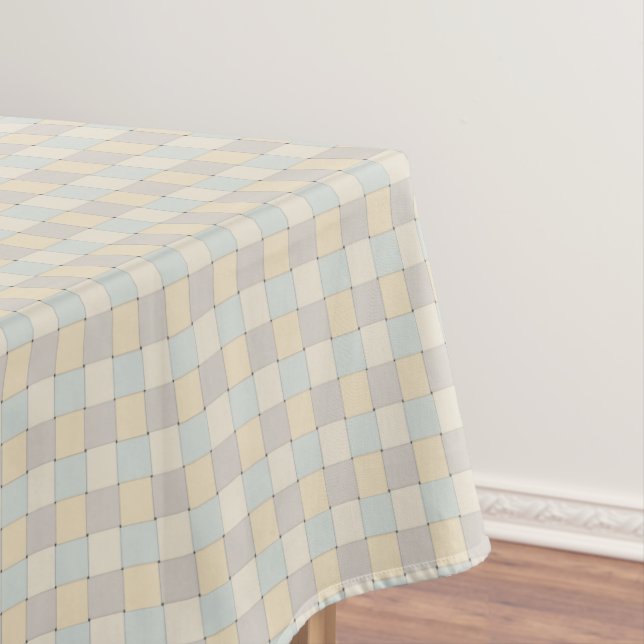 Soft Tones Woven Tiles Tablecloth (In Situ)