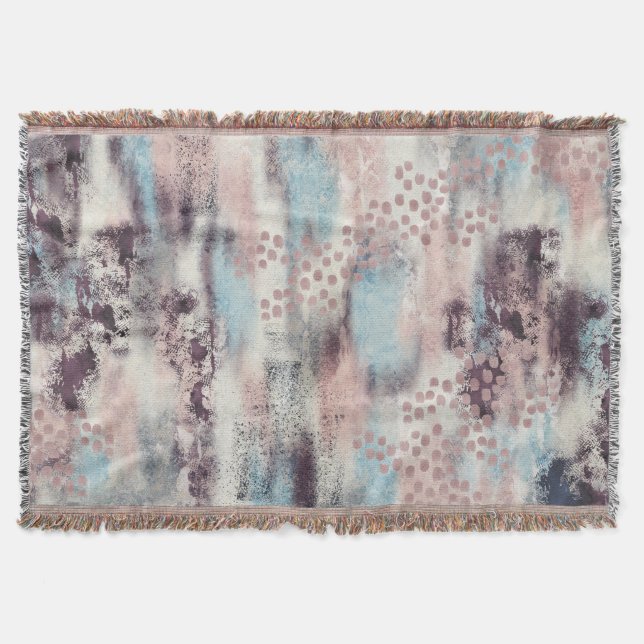 Soft Touch Painterly Fringe Blanket (Front)