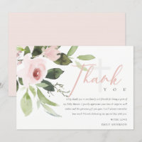 SOFT TRENDY BLUSH PINK ROSE BABY SHOWER THANK YOU
