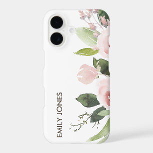 SOFT TRENDY SUBTLE COLOR WASH BLUSH PINK FLORAL