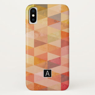 Soft Triangle Geometric Pattern   Monogrammed iPhone X Case