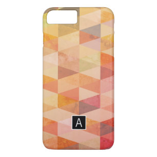 Soft Triangle Geometric Pattern   Monogrammed iPhone 8 Plus/7 Plus Case