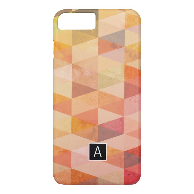Soft Triangle Geometric Pattern | Monogrammed Case-Mate iPhone Case (Back)