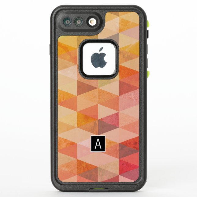 Soft Triangle Geometric Pattern | Monogrammed LifeProof iPhone Case (Back)