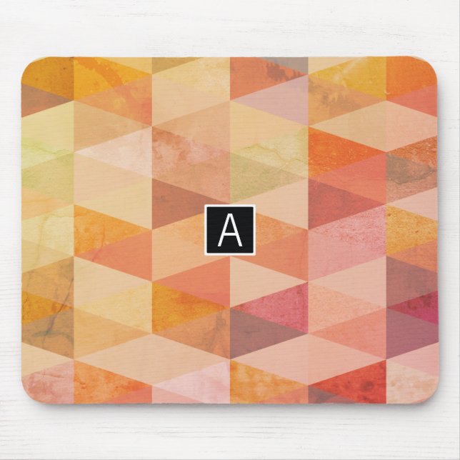 Soft Triangle Geometric Pattern | Monogrammed Mouse Mat (Front)