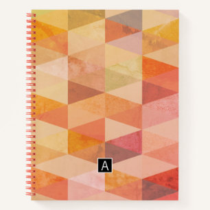 Soft Triangle Geometric Pattern   Monogrammed Notebook