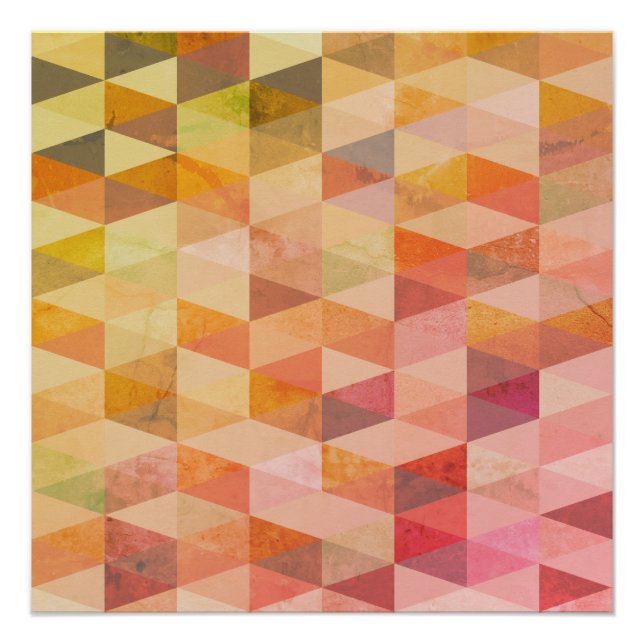 Soft Triangle Geometric Pattern Poster (Front)