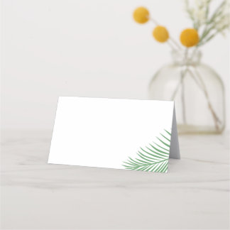 Soft Tropical Palm Leaf Folded Place Cards