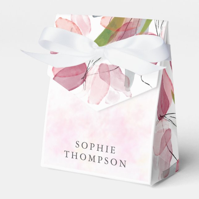 Soft tulips elegant birthday favour box (Front Side)