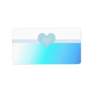 Soft Turquoise and Blue Heart Design Label