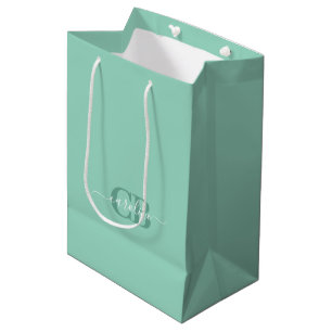 Soft Turquoise Monogram Gift Bag
