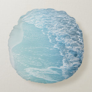 Soft Turquoise Ocean Dream Waves #2 #water #decor Round Cushion
