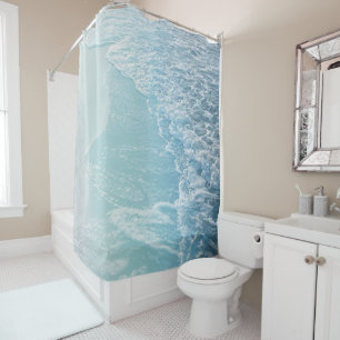 Soft Turquoise Ocean Dream Waves #2 #water #decor  Shower Curtain