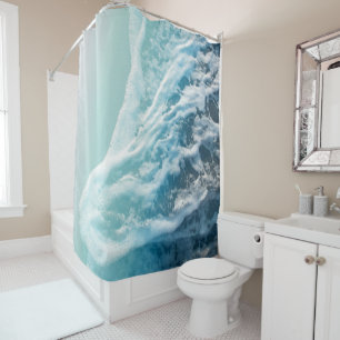 Soft Turquoise Ocean Dream Waves #3 #water #decor  Shower Curtain