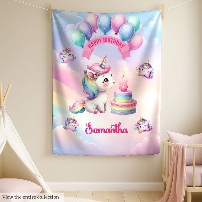 Soft Unicorn Blanket Pastel 8th Girl Birthday Gift (Soft Unicorn Blanket Pastel 8th Girl Birthday Gift)
